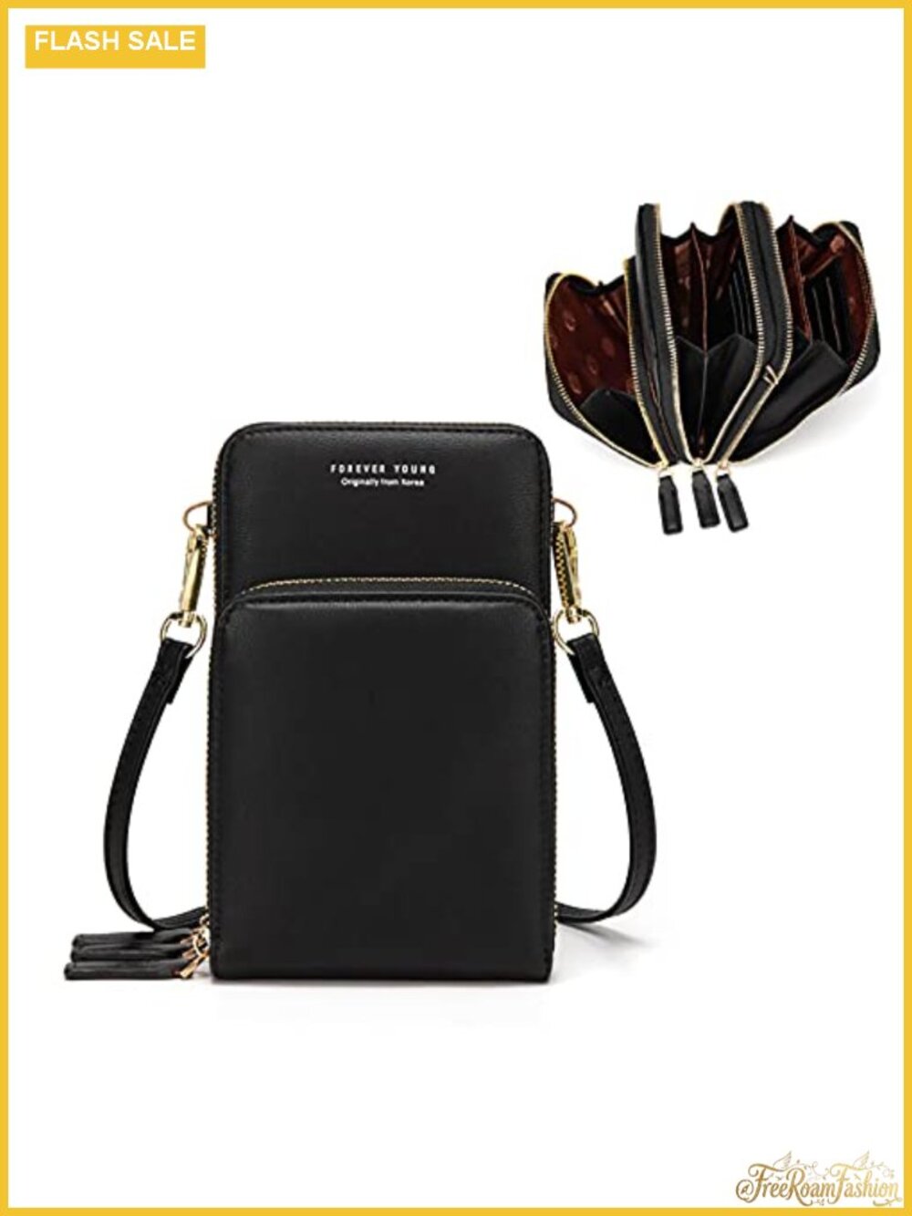 Small Crossbody Cell Phone Purse with Multi Pockets & 6 Card Slots Synthetic